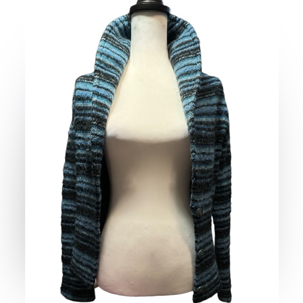 Women’s Vintage Kenzo Jungle Cardigan Jacket 3 Button Oversized Collar Striped